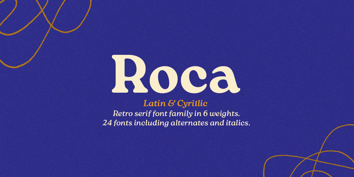 Пример шрифта Roca Two Italic